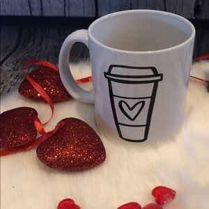 Valentines Heart latte coffee mug